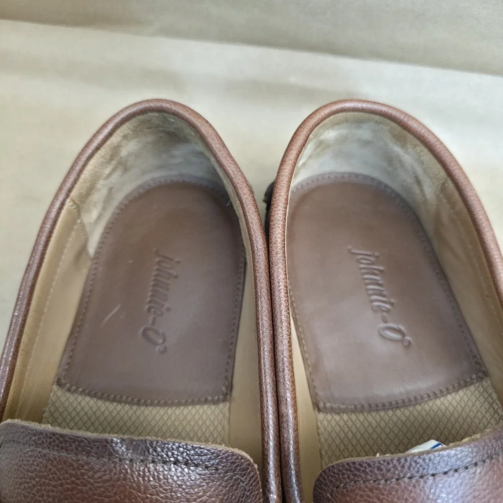 Johnnie-O Mens (12 M) Santa Monica Penny Loafers Leather Slip On Brown Shoes